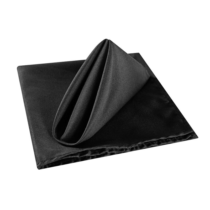 Cupuamon Cloth Napkins 17x17 inch Washable Polyester Dinner Napkins Soft Table Napkins for Wedding Party Dining Banquet(Black,50PCS) - Image 3